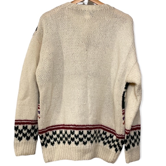 Vintage Woolrich 100% Wool Fairisle  Sheep Cardigan Sweater - Picture 2 of 7